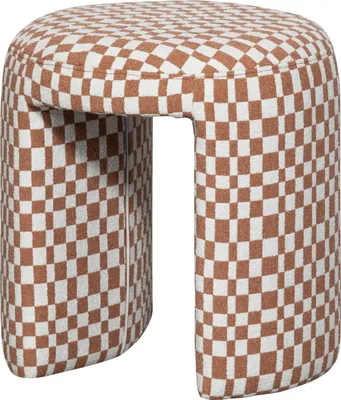 Produktbild von charlie gepolsterter hocker karomuster orange