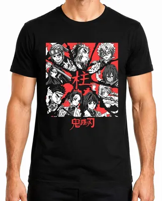 Produktbild von Demon Slayer Kimetsu no Yaiba Hashira Anime Geschenk Vintage Herren T-Shirt, Schwarz, XL