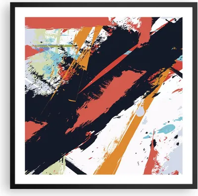 Produktbild von Gerahmtes Poster - Schwarzer Rahmen - Abstraktion Graffiti Modern - 60x60 cm - Wand Bild - Wanddeko - Wandbilder - Wandposter - Bilderrahmen - Bilder - Kunstdruck - Wandbild - P2BAC60x60-4257
