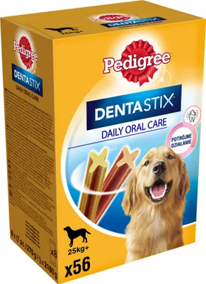 Produktbild von Pedigree Dentastix Daily Oral Care - X-förmige Zahnpflege für große Hunderassen (25kg+), 8x270g