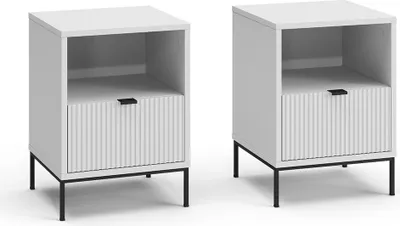 Produktbild von Nachttisch Vicco Eliza Weiß 2er Set, Model 56206