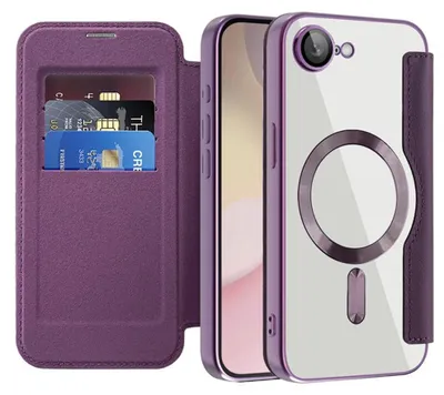 Obrázok produktu pre Techsuit - SmartMag Book puzdro na iPhone 16e - fialové