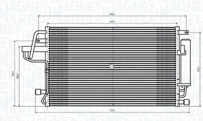 Produktbild von MAGNETI MARELLI 350203843000 Kondensator Klimaanlage Klimakondensator für HYUNDAI TUCSON (JM) +Trockner