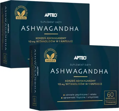 Produktbild von APTEO Ashwagandha – 120 Kapseln mit hochkonzentriertem Wurzelextrakt (7% Withanolide) – Unterstützt mentale Gesundheit, körperliche Leistungsfähigkeit