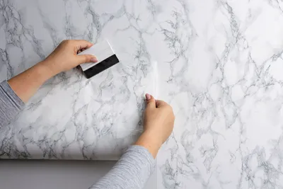 Immagine prodotto di Foglio di marmo autoadesivo, marmo, impermeabile, foglio decorativo per mobili da cucina, foglio da cucina (45 cm x 3 m), bianco - MARBLEEX