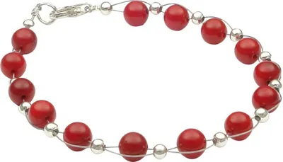 Armband-aus-Koralle-rot-und-925-Silber-19-5cm