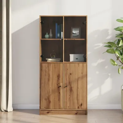 Obrázok produktu pre vidaXL Vysoká doska s dvierkami Artisan dub 68x37x142 cm Materiál na báze dreva