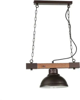 Obrázek produktu pro Vintage závěsné světlo HAKON hnědé dřevo kov dřevo E27 L:40cm venkovský dům závěsná lampa jídelna