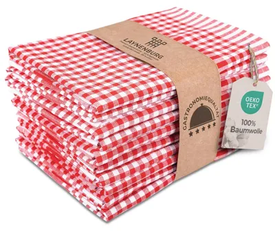 Productafbeelding van Set van 10 Premium Geruite Theedoeken van 100% Katoen