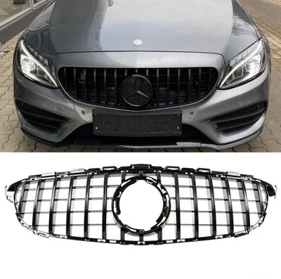 Produktbild von Kühlergrill Schwarz Glanz passt für Mercedes C-Klasse W205 S205 Mopf ab 2018 auf Sport-Panamericana