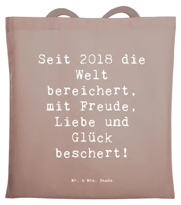 Produktbild von Mr. & Mrs. Panda Schultasche Spruch 2018 Geburtstag - Braun Pastell - Geschenk, Happy Birthday, Tasche, Laptoptasche, Tote Bag, Freude, Jubiläum, Büchertasche, Beutel