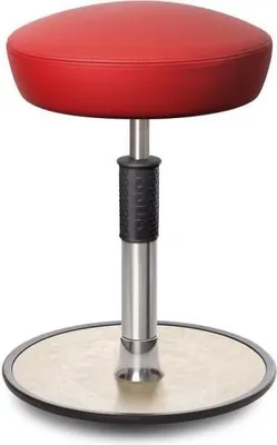 Produktbild von Sitz- Stehhocker Free Regular Hutsitz Boxmark Leder Rot chrom /cremeweiß.