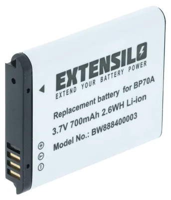 Produktbild von EXTENSILO Akku kompatibel mit Samsung ST151F, ST6500, ST151, ST64, ST152F, ST152, ST70, ST66, ST65, ST61, ST60, ST30 Kamera (700 mAh, 3,6 V, Li-Ion)