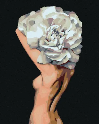 Produktbild von Diamondi - Diamond painting - NACKTE FRAU HINTER DER GROßEN BLUME, 40X50 cm, mit Keilrahmen (bereits gespannt)