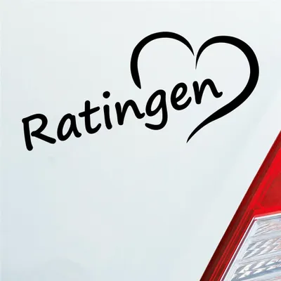 Produktbild von Auto Aufkleber Ratlingen Herz Stadt City Liebe Love Heart 17x8 cm Schwarz Matt Sticker Heckscheibenaufkleber
