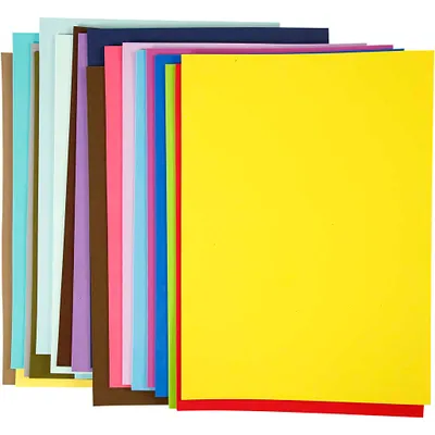 Produktbild von Creativ Company Schaumstoffplatten, A3, Blatt 297x420 mm, ca. 2 mm, 20 verschiedene Blätter 1 Karton