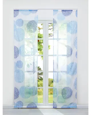 Produktbild von Schiebegardine Voile 2er Set Blau 57x175 cm Polyester