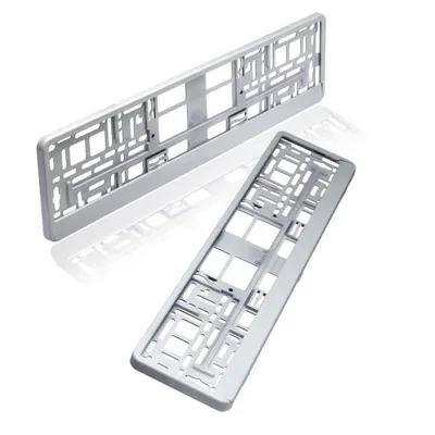 Produktbild von baytronic Kennzeichenhalter weiß hochglanz 2er Set