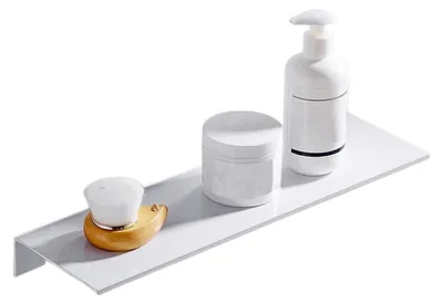 Zdjęcie produktu dla Półka pod prysznic, aluminiowa, samoprzylepna, montowana na ścianie, odporna na korozję, 30 cm