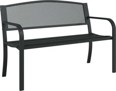 Zdjęcie produktu dla Ławka ogrodowa, 119 cm, czarna, stalowa