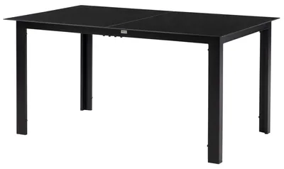 Produktbild von Outsunny Gartentisch, Garten Esstisch für 6 Personen aus Alu Schwarz 150x90x74cm