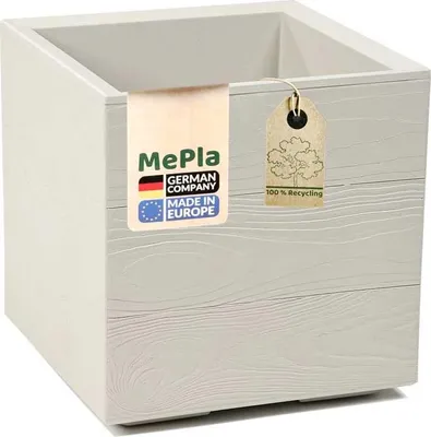 Produktbild von MePla - Kübel KARO-40 Holzoptik 40x40x40 beige