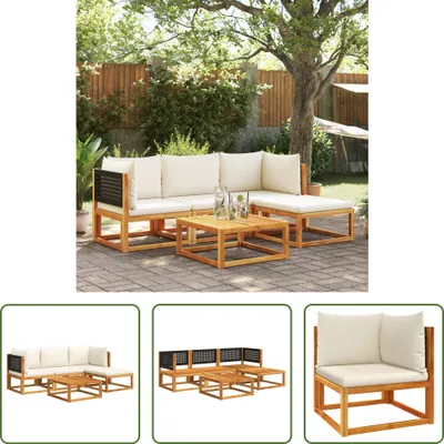 Produktbild von The Living Store 5-tlg. Garten-Sofagarnitur mit Kissen Massivholz Akazie