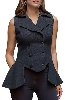 Productafbeelding van Solidchoice - Victorian Vest voor 1920s Outfits in Donkerblauw