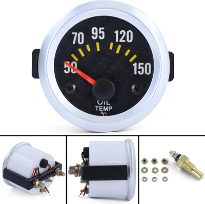 Produktbild von Öltemperatur Anzeige Zusatz Einbau Instrument 52mm Carbon Optik beleuchtet