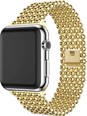 Produktbild von Strap-it Apple Watch 8 Stahlperlenarmband (Gold)