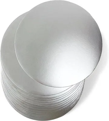 Zdjęcie produktu dla Srebrne talerzyki do ciast – karton dopuszczony do kontaktu z żywnością – 25 sztuk – 15 cm