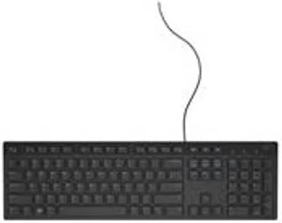 Produktbild von DELL kabelgebundene Tastatur – KB216 - norwegisch (QWERTY) - schwarz, Volle Größe (100%), Kabelgebunden, USB, QWERTY, Schwarz