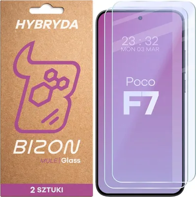 Produktbild von 2x Flexibles Hybridglas für Xiaomi POCO F7, Bizon Glass Mule Duo