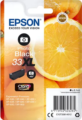 Immagine prodotto di Epson 33XL - 8,1 ml - XL - Nero fotografico - Originale - Confezione in blister