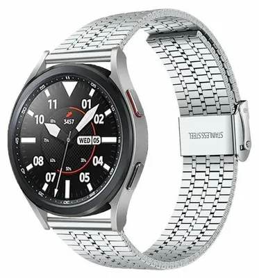 Produktbild von By Qubix Edelstahlarmband - Silber - passend für Samsung Galaxy watch 7 / Galaxy Watch FE - 40 mm & 44 mm
