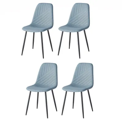Productafbeelding van Casa Dolce Esszimmerstuhl DERINA, set van 4, grijs, 44x50x87 cm, gestoffeerd, metalen poten, maximaal draagvermogen: 120 kg