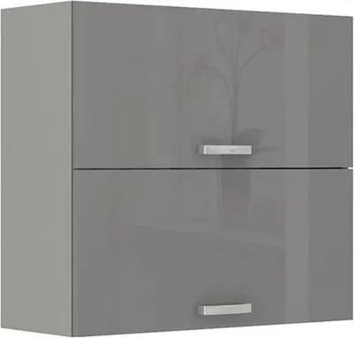 Immagine prodotto di Mobile cucina superiore 80 cm RONG - grigio / grigio lucido