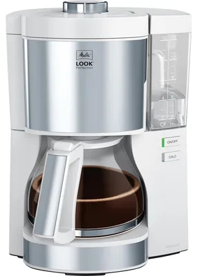 Produktbild von Melitta 6766588, Filterkaffeemaschine, Gemahlener Kaffee, 1080 W, Silber, Weiß