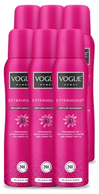Obrázek produktu pro 6 kusů dámského parfémovaného deodorantu Vogue, objem 150 ml, výhodná balení
