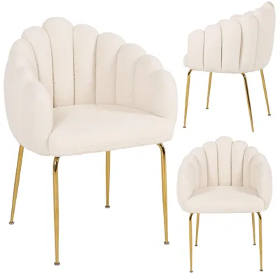Obrázok produktu pre Čalúnená stolička FOGIA elegantná GLAMOUR jahňacie BOUCLE teddy JUMIhome