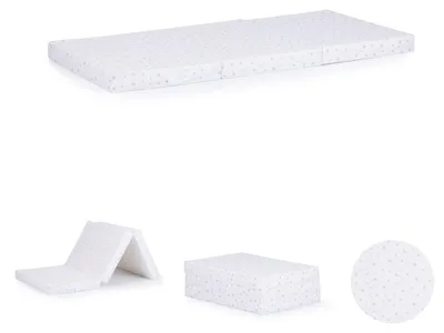 Zdjęcie produktu dla Materac składany CHIPOLINO 120x60 cm biały, pudrowe gwiazdki