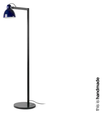 Produktbild von Stehleuchte VENICE E27 15W Stahl+Keramik Satiniertes schwarz, Keramik Blau H:135cm dimmbar