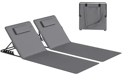 Produktbild von 2-teiliges Strandmatten-Set,Faltbare Strandmatte,Strandmatte mit Kopfstütze,Verstellbare Rückenlehne,Es wird mit einer Aufbewahrungstasche geliefert.