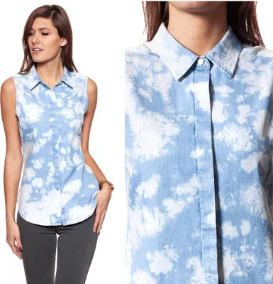 Immagine prodotto di Wanngler S/L Camicetta-cravatta sbiadita W5211LWBE DENIM