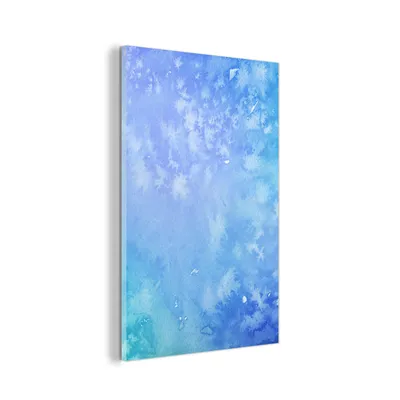 Obrázok produktu pre MuchoWow® Sklenené obrazy - Obrazy na stenu - Foto na skle Akvarel - biela - modrá 40x60cm Nástenná dekorácia zo skla - akrylový sklenený obraz - akrylové