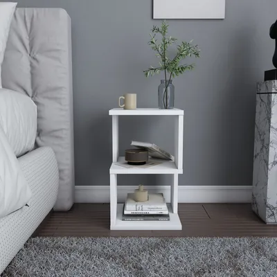 Produktbild von Skye Decor, Carter - White, Nachttische & -schränke, Weiß, 29,6 x 49,4 x 29,6 cm