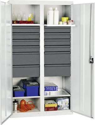 Zdjęcie produktu dla Szafka narzędziowa Stumpf S3000 RAL 7035/7016 4 półki 12 szuflad