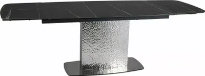 Produktbild von Esstisch Monlero Küchentisch Ceramic 160-240x90x76cm Farbe wählbar ausziehbarschwarz Marmor / Edelstahl