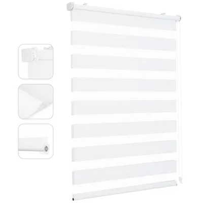 Produktbild von Doppelrollo 115x150cm Weiß Duo Rollo Klemmfix ohne Bohren Jalousie Rollos für Fenster und Tür