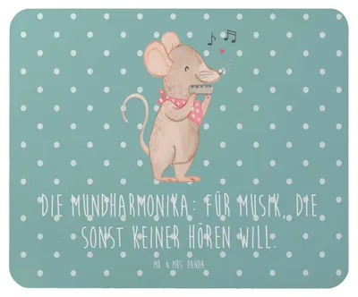 Produktbild von Mr. & Mrs. Panda Mauspad Musik Mundharmonika - Meeresbrise - Geschenk, Instrument, Musikinstrument, Musiker, Mousepad, pc mausunterlage, Lernen, Folklore, laptop, Blues